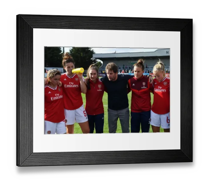 Framed Print : Arsenal Women's Boss Joe Montemurro Addresses Team After WSL Match vs. West Ham United Framed Print : Arsenal Women's Boss Joe Montemurro Addresses Team After WSL Match vs. West Ham United