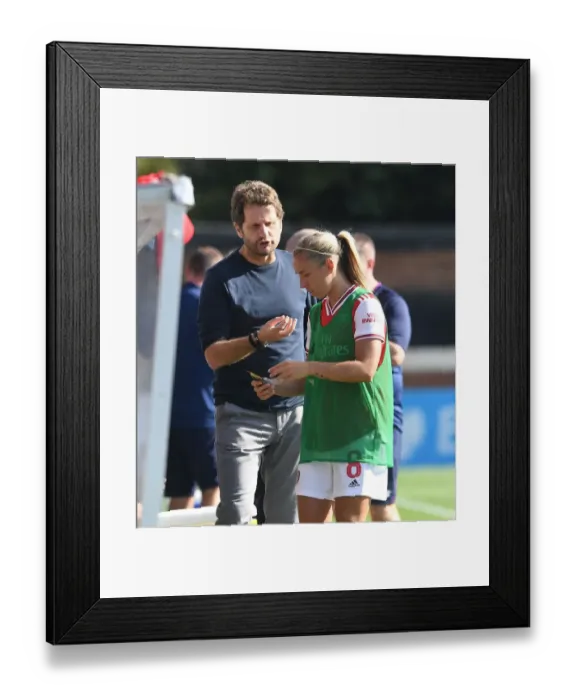 Framed Print : Arsenal Women vs. West Ham United: Montemurro Coaches Nobbs in WSL Match