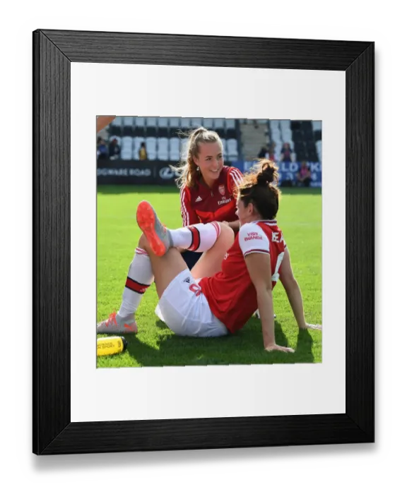 Framed Print : Arsenal Women: Deep in Thought - Lia Walti and Jennifer Beattie Post-Match Discussion (Arsenal Women vs West Ham United, 2019-20) Framed Print : Arsenal Women: Deep in Thought - Lia Walti and Jennifer Beattie Post-Match Discussion (Arsenal Women vs West Ham United, 2019-20)