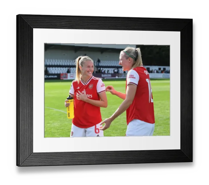Framed Print : Arsenal Women vs West Ham United: Leah Williamson and Louise Quinn Share a Moment After Match Framed Print : Arsenal Women vs West Ham United: Leah Williamson and Louise Quinn Share a Moment After Match