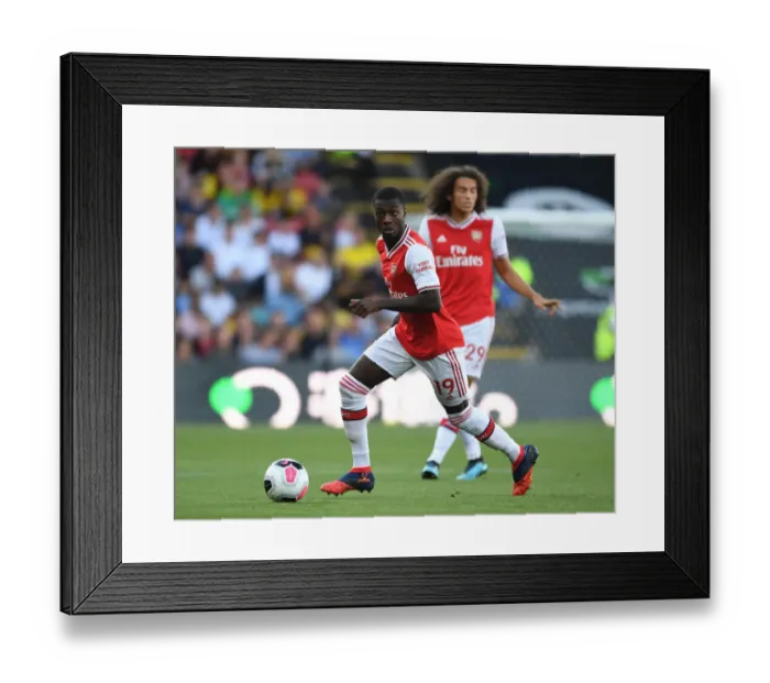 Framed Print : Pepe in Action: Watford vs Arsenal, Premier League 2019-20