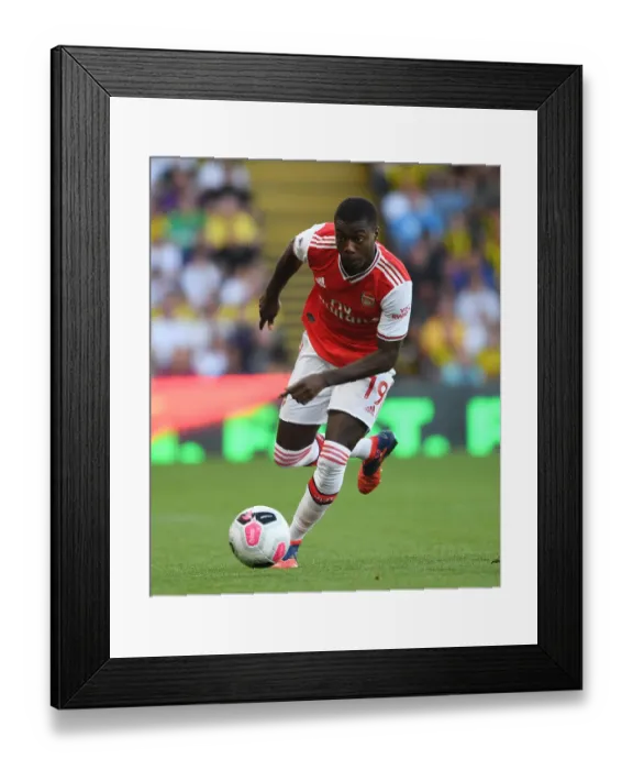 Framed Print : Pepe in Action: Arsenal's Star Forward Shines Against Watford in Premier League 2019-2020