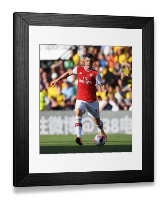 Framed Print : Granit Xhaka: Arsenal's Midfield Maestro Shines in Premier League Clash against Watford Framed Print : Granit Xhaka: Arsenal's Midfield Maestro Shines in Premier League Clash against Watford