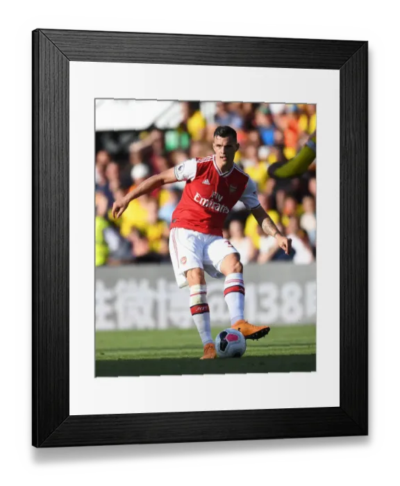 Framed Print : Granit Xhaka: Arsenal's Midfield Maestro Shines in Premier League Battle against Watford