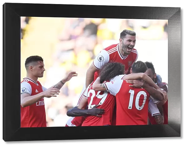 Sead Kolasinac Celebrates Arsenal's Second Goal vs. Watford (2019-20)