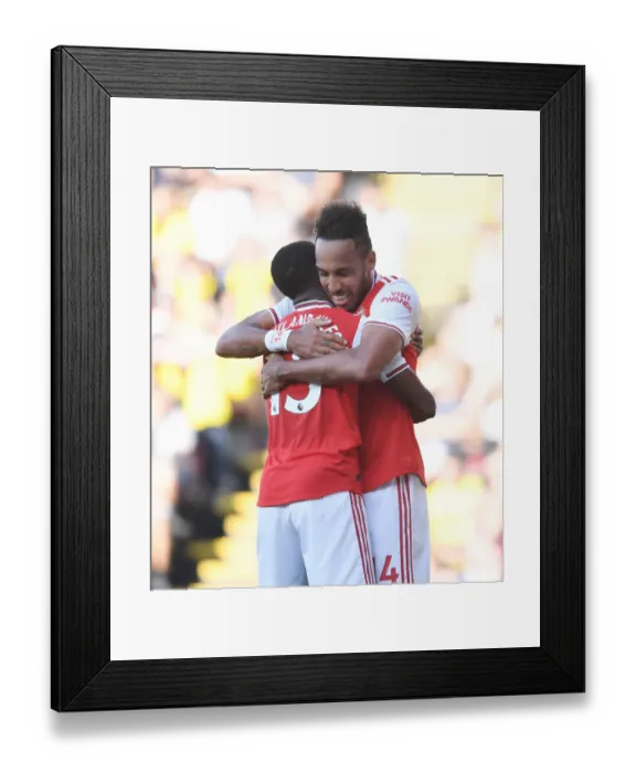 Framed Print : Arsenal's Aubameyang Doubles Up: Victory over Watford (2019-20)
