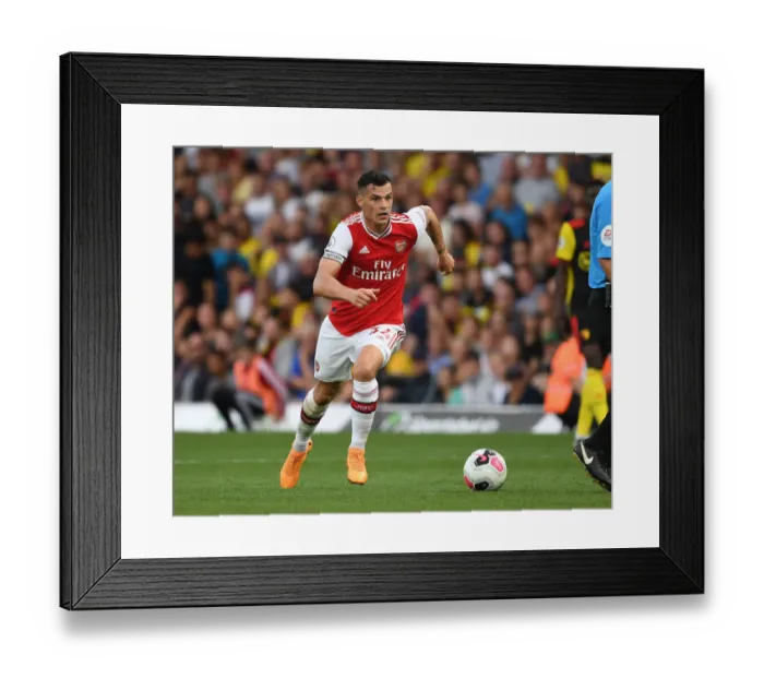 Framed Print : Granit Xhaka: Arsenal's Midfield Maestro Dazzles in Premier League Showdown vs. Watford