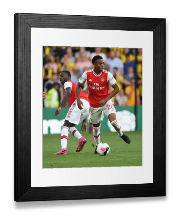 Framed Print : Joe Willock in Action: Arsenal's Midfield Maestro Shines Against Watford, Premier League 2019-20