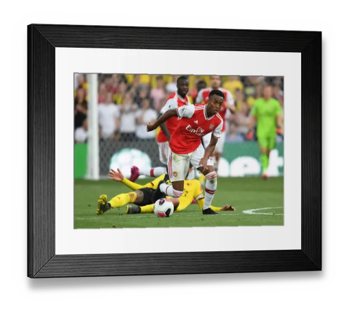 Framed Print : Watford vs Arsenal: Joe Willock in Action during the 2019-20 Premier League Clash