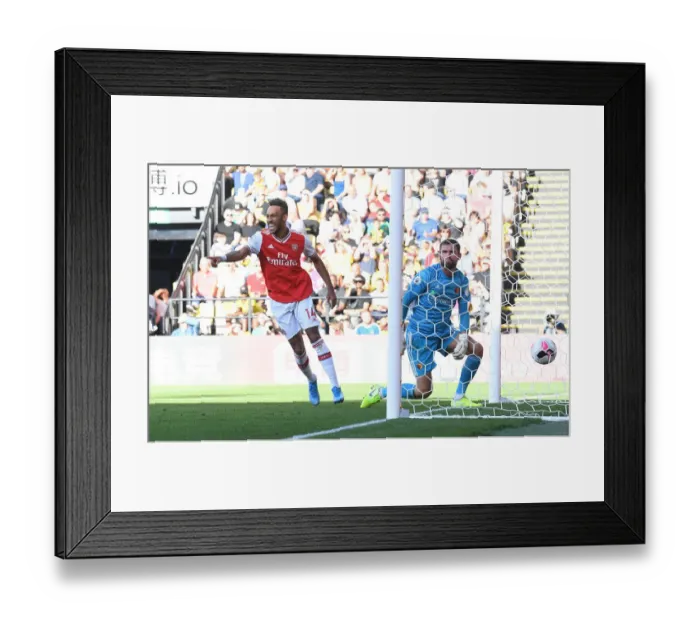 Framed Print : Aubameyang Scores Second Goal: Watford vs. Arsenal, Premier League 2019-20 Framed Print : Aubameyang Scores Second Goal: Watford vs. Arsenal, Premier League 2019-20