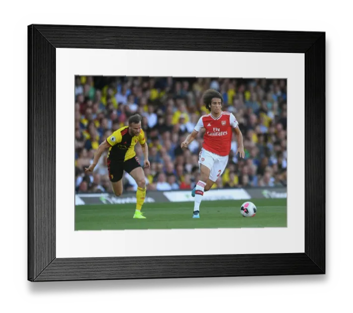Framed Print : Guendouzi vs Cleverley: Clash of Midfield Titans - Watford vs Arsenal, Premier League 2019-20