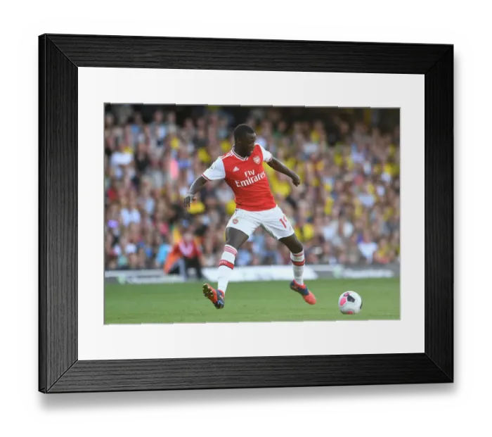 Framed Print : Pepe in Action: Arsenal's Star Winger Shines Against Watford, Premier League 2019-20