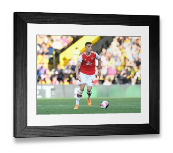 Framed Print : Granit Xhaka in Action: Arsenal vs. Watford, Premier League 2019-20 Framed Print : Granit Xhaka in Action: Arsenal vs. Watford, Premier League 2019-20