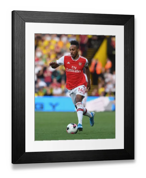 Framed Print : Arsenal's Aubameyang Shines in Watford Showdown (2019-20 Premier League)