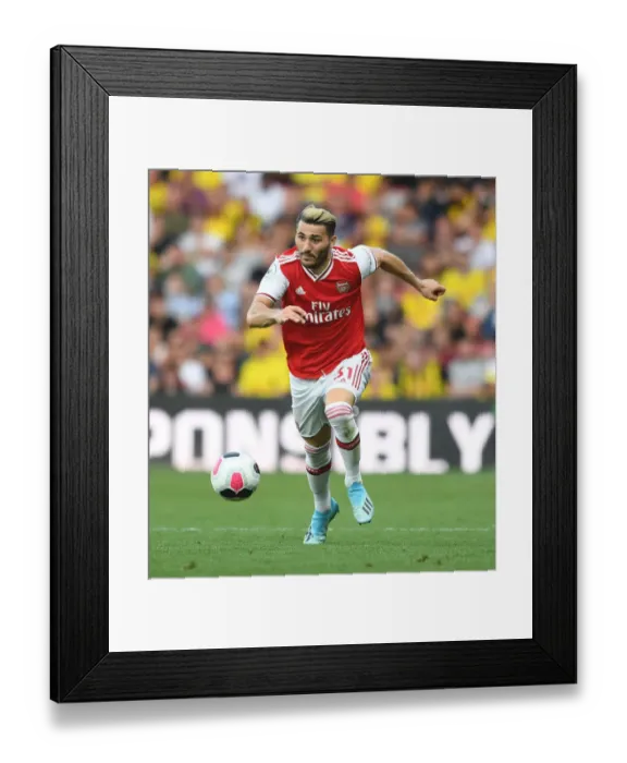 Framed Print : Sead Kolasinac in Action: Arsenal vs Watford (2019-20) Framed Print : Sead Kolasinac in Action: Arsenal vs Watford (2019-20)