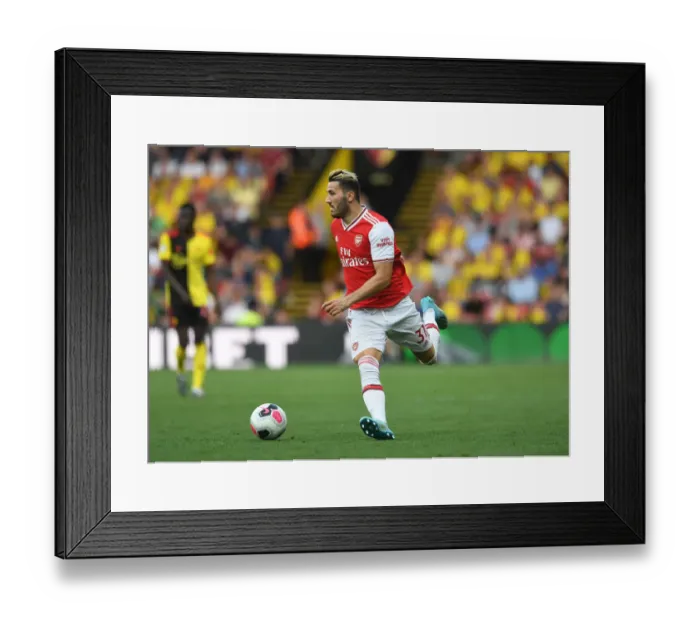 Framed Print : Sead Kolasinac in Action: Arsenal's Defensive Force Against Watford (2019-20) Framed Print : Sead Kolasinac in Action: Arsenal's Defensive Force Against Watford (2019-20)