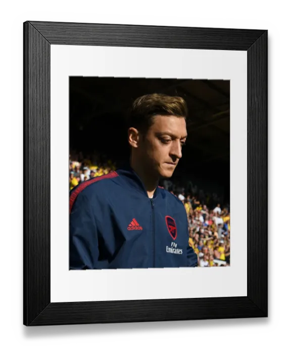 Framed Print : Mesut Ozil: Arsenal's Star Gear Up for Watford Clash (Premier League 2019-20)