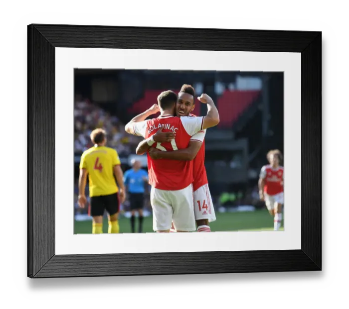 Framed Print : Aubameyang's Goal: Arsenal's Victory at Watford (2019-20)