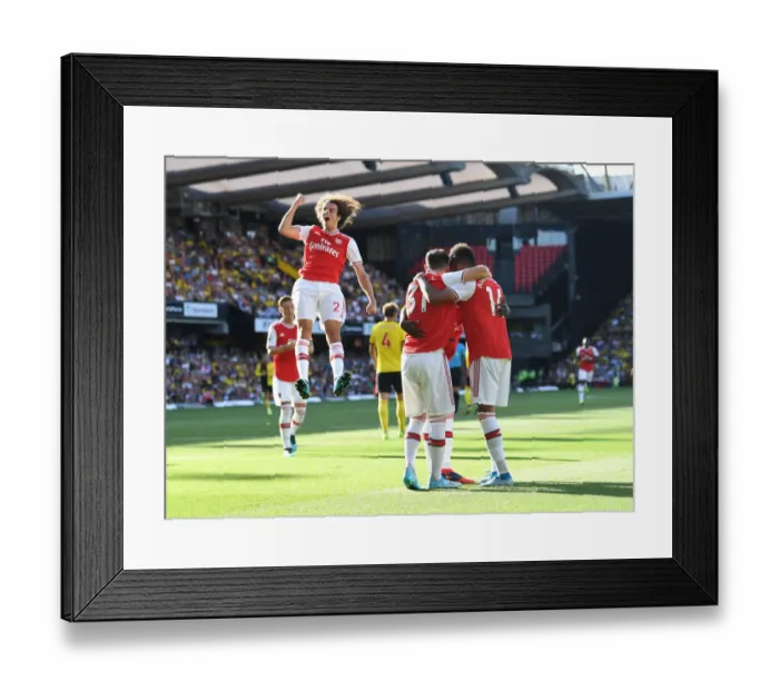 Framed Print : Aubameyang Scores: Arsenal Triumphs Over Watford in Premier League Clash (2019-20) Framed Print : Aubameyang Scores: Arsenal Triumphs Over Watford in Premier League Clash (2019-20)