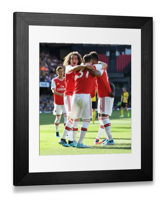 Framed Print : Aubameyang's Strike: Arsenal's Victory Over Watford in the 2019-20 Premier League Framed Print : Aubameyang's Strike: Arsenal's Victory Over Watford in the 2019-20 Premier League