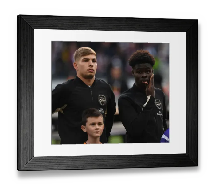 Framed Print : Arsenal's Smith Rowe and Saka Prepare for Eintracht Frankfurt Clash in Europa League (Group F)