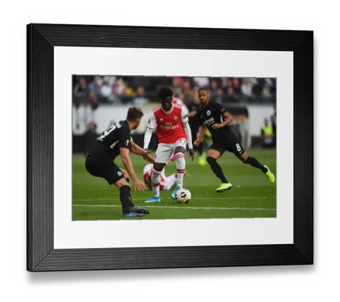 Framed Print : Bukayo Saka Shines: Arsenal's Standout Performance vs. Eintracht Frankfurt in UEFA Europa League 2019-20 Framed Print : Bukayo Saka Shines: Arsenal's Standout Performance vs. Eintracht Frankfurt in UEFA Europa League 2019-20