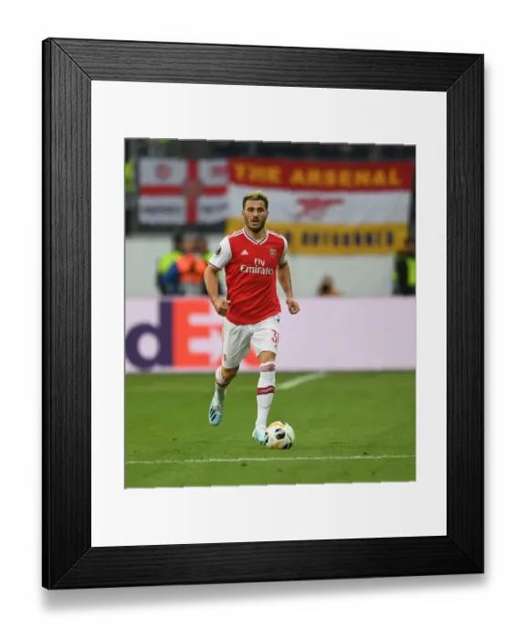 Framed Print : Arsenal's Sead Kolasinac in Europa League Action Against Eintracht Frankfurt