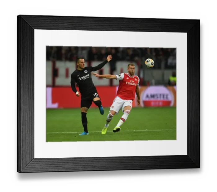 Framed Print : Chambers vs. Kostic: A Europa League Battle at Frankfurt