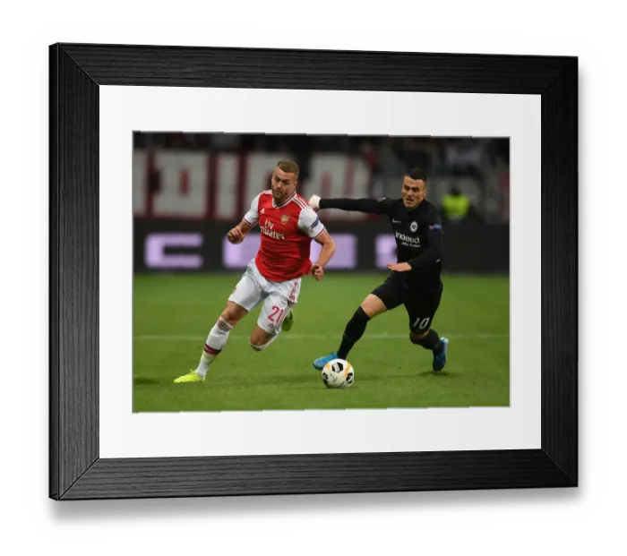 Framed Print : Chambers vs. Kostic: A Europa League Battle - Arsenal vs. Eintracht Frankfurt (2019-20)