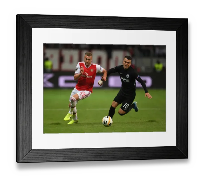 Framed Print : Chambers vs. Kostic: A Europa League Battle at Frankfurt Framed Print : Chambers vs. Kostic: A Europa League Battle at Frankfurt