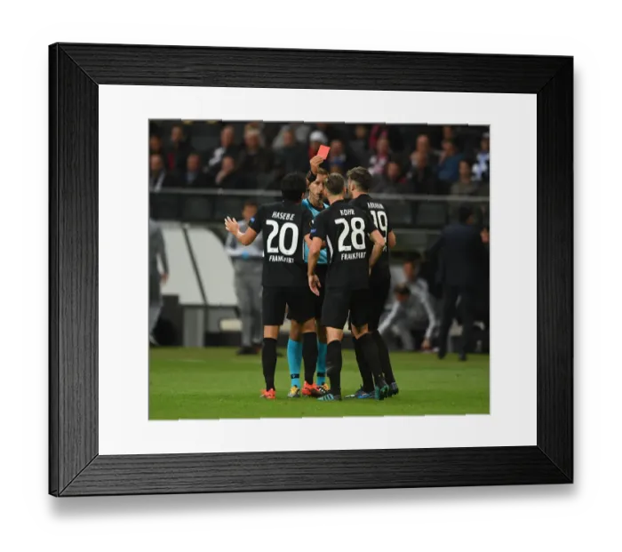 Framed Print : Arsenal's Europa League Clash with Eintracht Frankfurt: Red Card Drama Framed Print : Arsenal's Europa League Clash with Eintracht Frankfurt: Red Card Drama