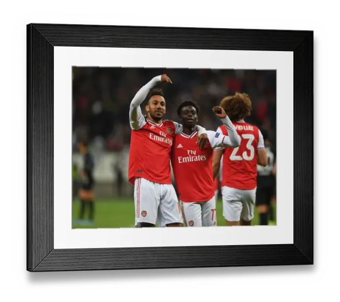 Framed Print : Arsenal's Aubameyang Scores Third Goal vs. Eintracht Frankfurt in Europa League (September 19, 2019)