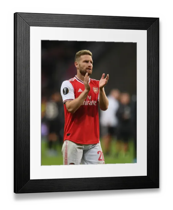 Framed Print : Arsenal's Mustafi Poses After Europa League Clash Against Eintracht Frankfurt
