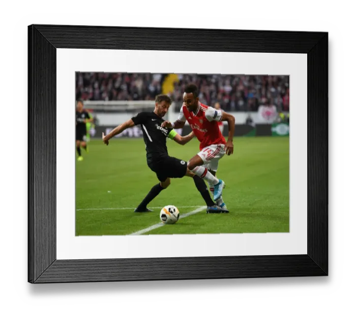 Framed Print : Aubameyang vs. Abraham: Intense Face-Off in Europa League Clash between Arsenal and Eintracht Frankfurt (2019-20) Framed Print : Aubameyang vs. Abraham: Intense Face-Off in Europa League Clash between Arsenal and Eintracht Frankfurt (2019-20)