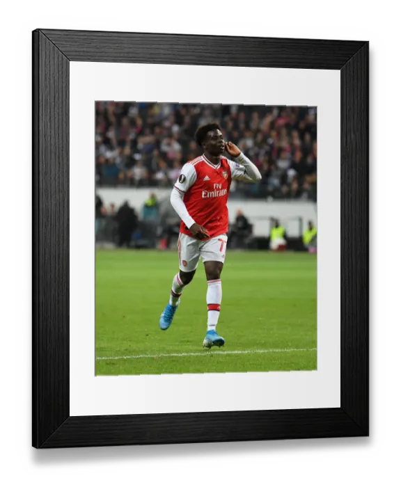 Framed Print : Bukayo Saka Scores Arsenal's Second Goal: Eintracht Frankfurt vs Arsenal, UEFA Europa League 2019-20