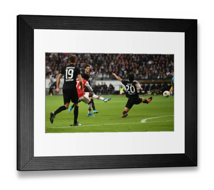 Framed Print : Bukayo Saka Scores Arsenal's Second Goal: Eintracht Frankfurt vs Arsenal, UEFA Europa League 2019-20