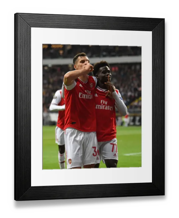 Framed Print : Bukayo Saka's Brace: Arsenal's Europa League Triumph over Eintracht Frankfurt (Group F)
