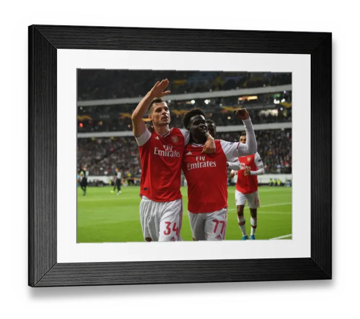 Framed Print : Arsenal's Bukayo Saka Scores Second Goal vs. Eintracht Frankfurt in Europa League (September 19, 2019)
