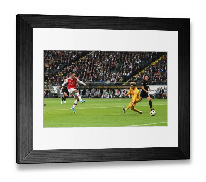 Framed Print : Aubameyang Scores Third Goal: Arsenal's Europa League Victory over Eintracht Frankfurt (September 19, 2019)