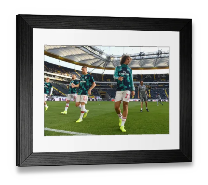 Framed Print : Arsenal's David Luiz Warms Up Ahead of Eintracht Frankfurt Clash in Europa League Group F