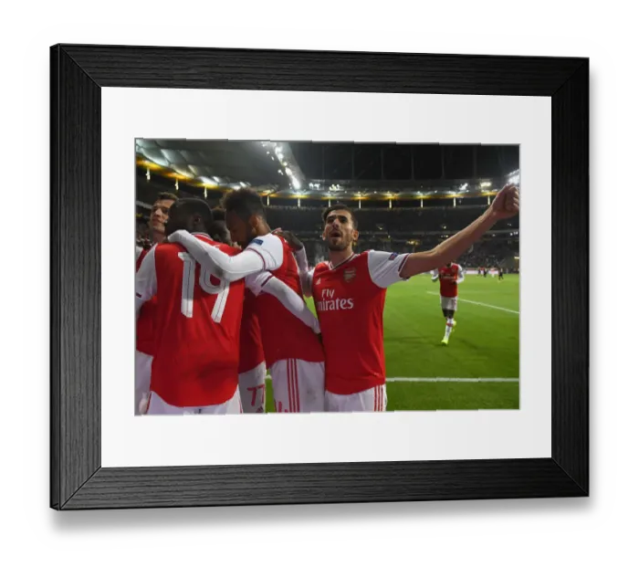 Framed Print : Arsenal's Dani Ceballos Celebrates Second Goal vs. Eintracht Frankfurt in Europa League (September 19, 2019)