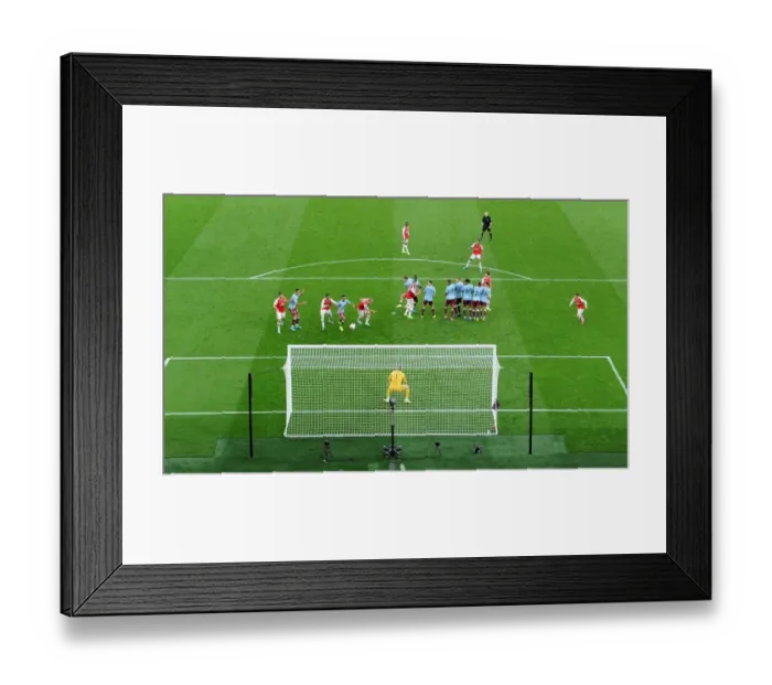 Framed Print : Arsenal's Aubameyang Scores Stunning Free-Kick: Arsenal 3-0 Aston Villa (2019-20)