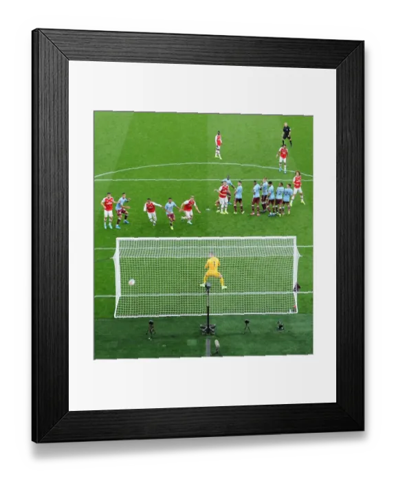 Framed Print : Arsenal's Aubameyang Scores Stunning Free-Kick: Arsenal 3-0 Aston Villa (Premier League 2019-20)