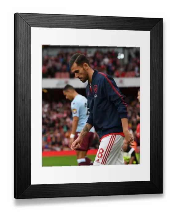 Framed Print : Arsenal's Dani Ceballos Prepares for Aston Villa Clash in Premier League (2019-20)