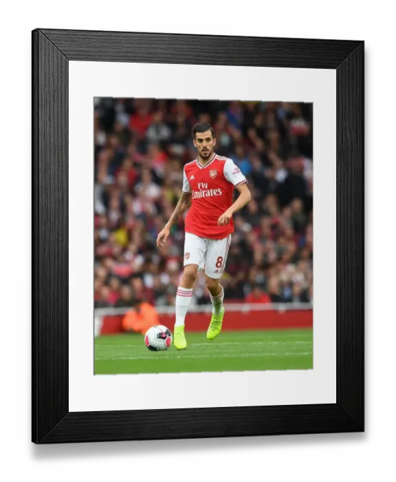 Framed Print : Arsenal's Dani Ceballos in Action against Aston Villa in the Premier League (2019-20)