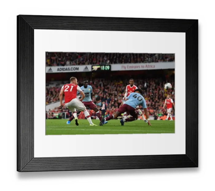 Framed Print : Arsenal's Chambers Scores Second Goal Against Aston Villa in 2019-20 Premier League Framed Print : Arsenal's Chambers Scores Second Goal Against Aston Villa in 2019-20 Premier League