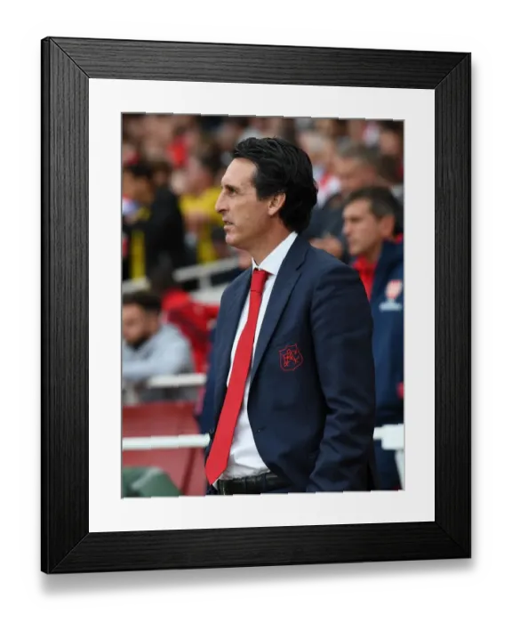 Framed Print : Unai Emery: Arsenal FC Head Coach Before Arsenal vs Aston Villa, Premier League 2019-20