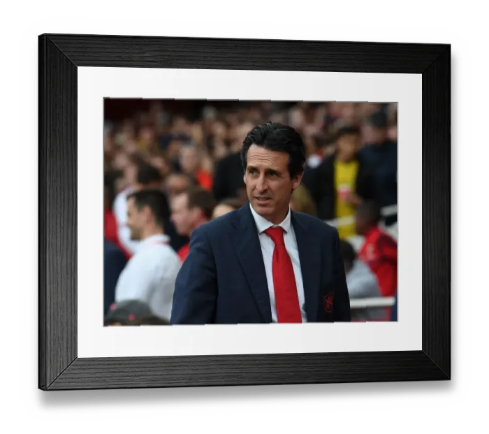 Framed Print : Unai Emery: Arsenal Head Coach Ahead of Arsenal vs Aston Villa, Premier League 2019-20