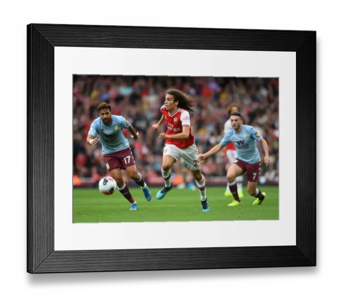 Framed Print : Arsenal's Guendouzi in Action against Aston Villa in the Premier League (2019-20)