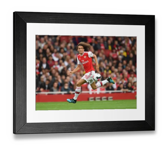Framed Print : Arsenal's Guendouzi in Action Against Aston Villa in 2019-20 Premier League